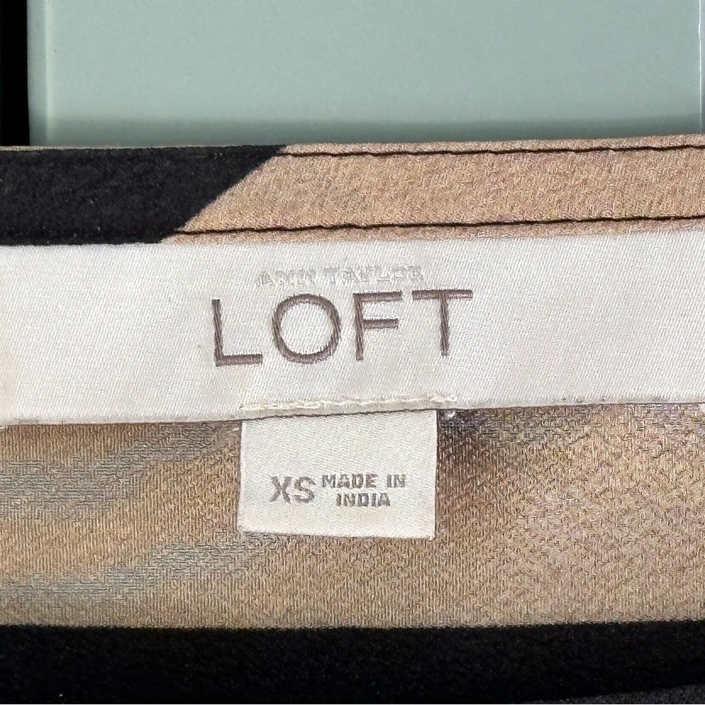 Loft black and tan stripped dress shirt